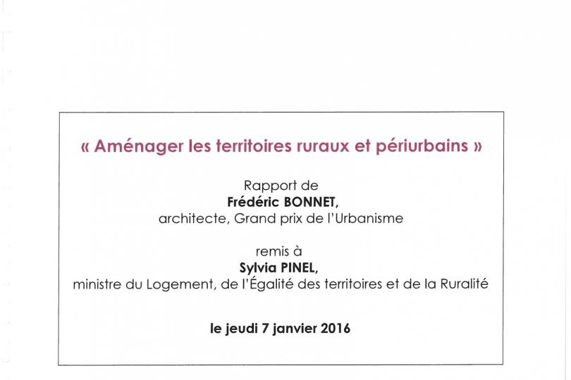 Aménager les territoires ruraux et périurbains (Janvier 2016) Aménager les territoires ruraux et périurbains (Janvier 2016)